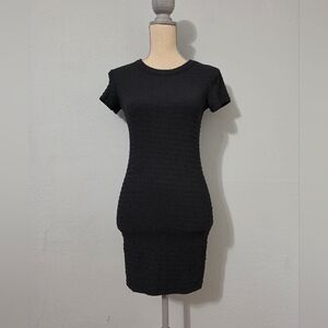 Elodie Textured Mini Black Dress Size XS